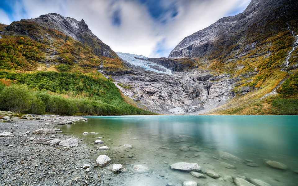 Schmelzender Jostedalsbreen-Gletscher in Norwegen